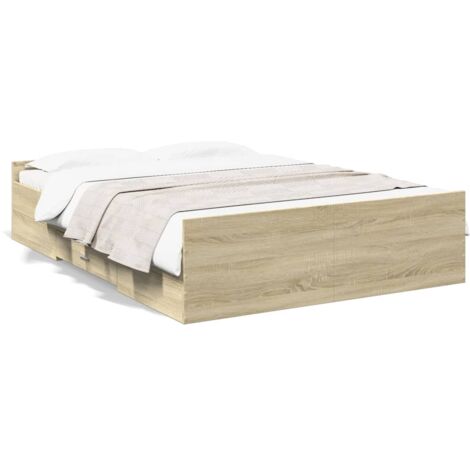 Cadre de lit et tiroirs chêne sonoma 120x190 bois ingénierie (1/5)