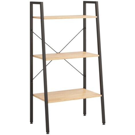 Étagère sur pied 3 niveaux Marron clair et noir 56x35x108 (1/5)