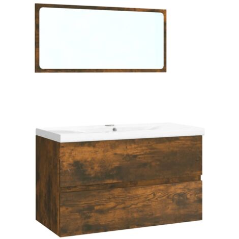 Meubles de salle de bain Chêne fumé Bois d'ingénierie (1/5)
