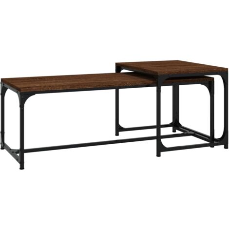 Tables basses 2 pcs Chêne marron Bois d'ingénierie (1/5)