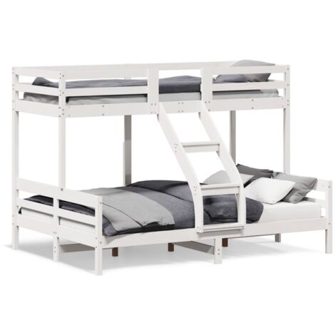 Lit superposé 80x200-140x200 blanc bois de pin massif (1/5)