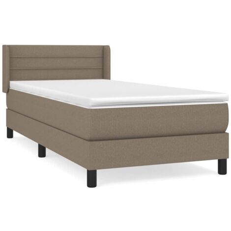 Sommier à lattes de lit avec matelas Taupe 90x190 Tissu (1/5)