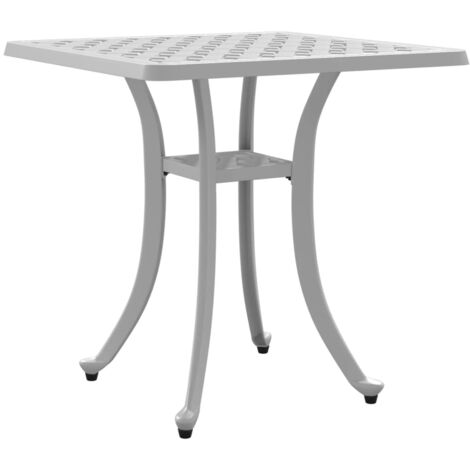 Table de jardin blanc 53x53x53 aluminium coulé (1/5)