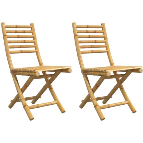 Chaises pliables de jardin lot de 2 43x54x88 bambou (1/5)