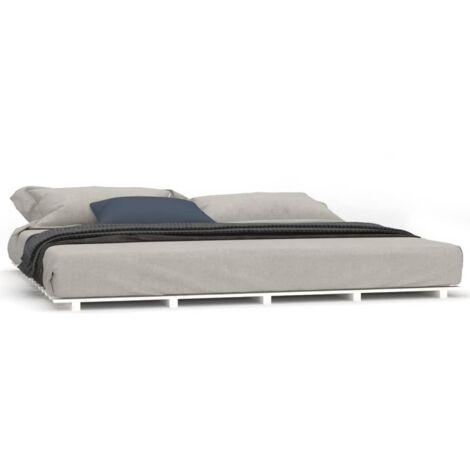Cadre de lit blanc 180x200 bois de pin massif (1/5)