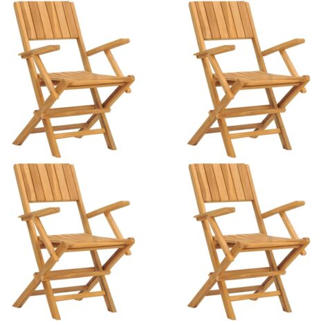 Chaises de jardin pliantes lot de 4 55x61x90 bois massif teck (1/5)