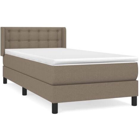Sommier à lattes de lit avec matelas Taupe 90x200 Tissu (1/5)