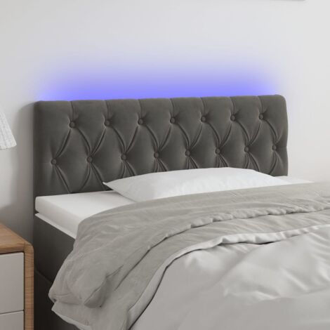 Tête de lit à LED Gris foncé 100x7x78-88 Velours (1/5)