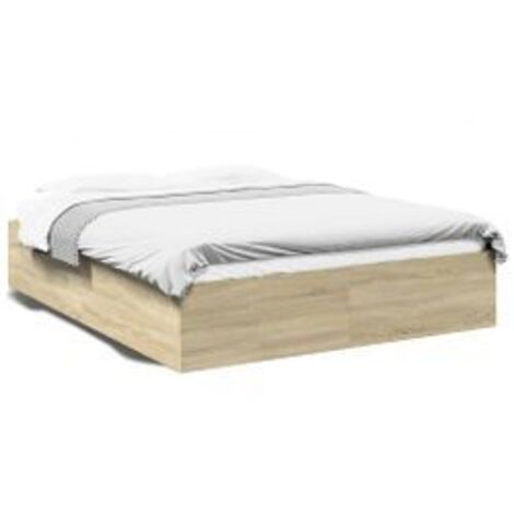 Cadre de lit chêne sonoma 150x200 bois d'ingénierie (1/5)
