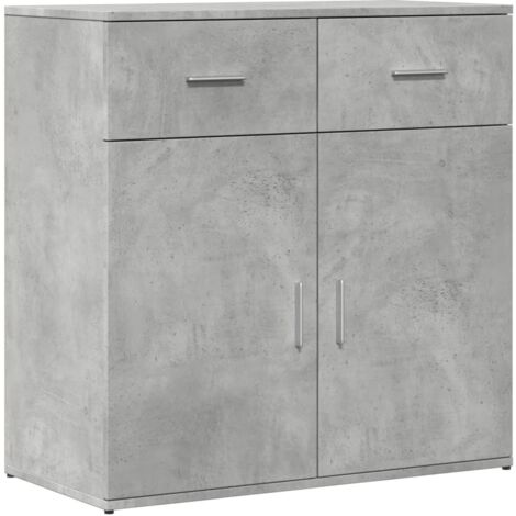 Buffet gris béton 79x38x80 bois d'ingénierie (1/5)