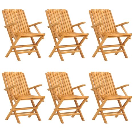 Chaises de jardin pliantes lot de 6 61x67x90 bois massif teck (1/5)