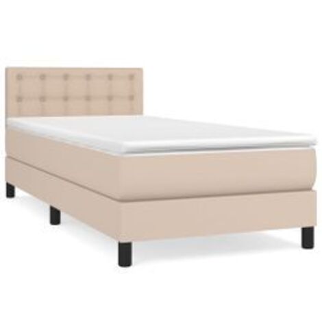 Sommier à lattes de lit avec matelas Cappuccino 90x200 (1/5)