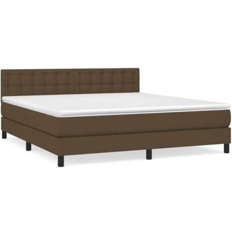 Sommier à lattes de lit avec matelas Marron foncé 180x200 (1/5)