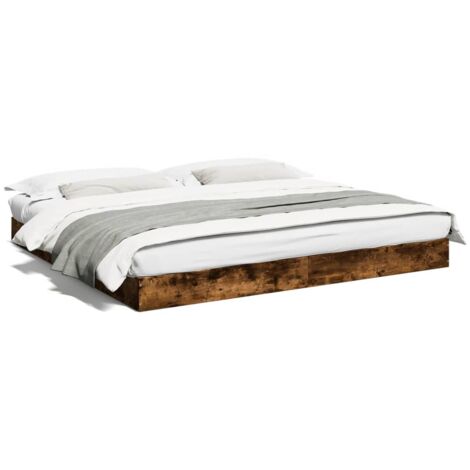 Cadre de lit chêne fumé 180x200 bois d'ingénierie (1/5)