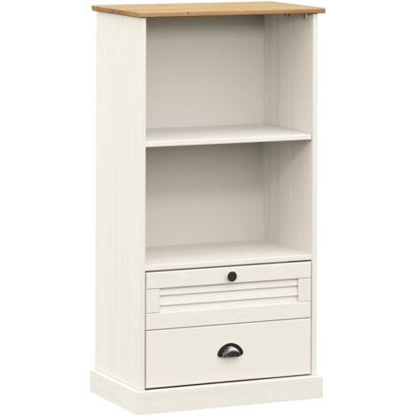 Bibliothèque VIGO blanc 60x35x114,5 bois massif de pin (1/5)