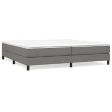 Sommier à lattes de lit avec matelas Gris foncé 200x200 Tissu (1/5)