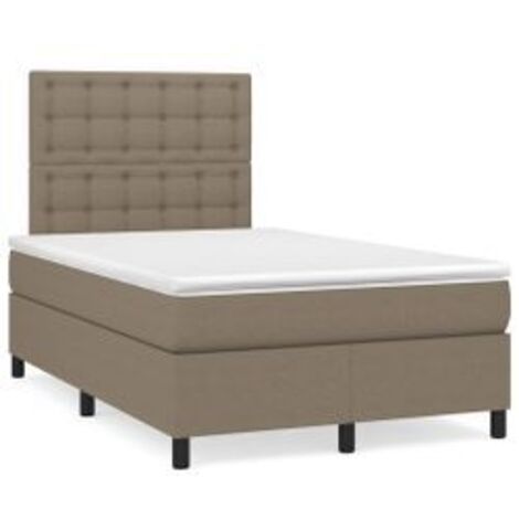 Sommier à lattes de lit avec matelas Taupe 120x200 Tissu (1/5)