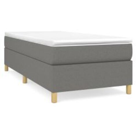 Sommier à lattes de lit avec matelas Gris foncé 80x200 Tissu (1/5)