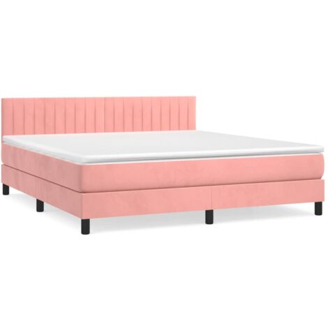 Sommier à lattes de lit avec matelas Rose 180x200 Velours (1/5)