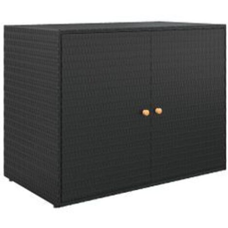 Armoire de rangement jardin Noir 100x55,5x80 Résine tressée