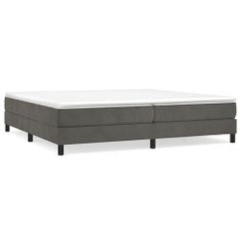 Sommier à lattes de lit et matelas Gris foncé 200x200 Velours (1/5)