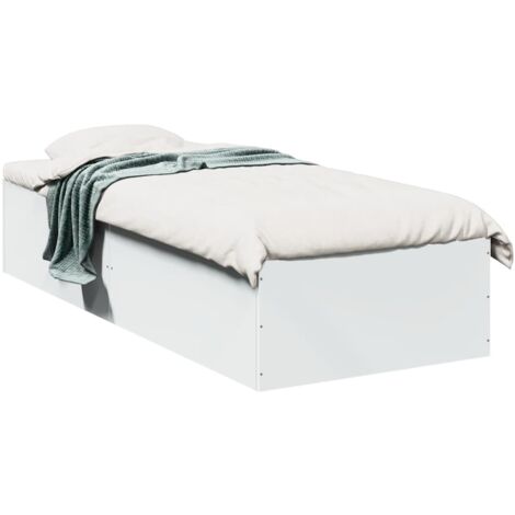 Cadre de lit blanc 75x190 bois d'ingénierie (1/5)