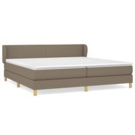 Sommier à lattes de lit avec matelas Taupe 200x200 Tissu (1/5)
