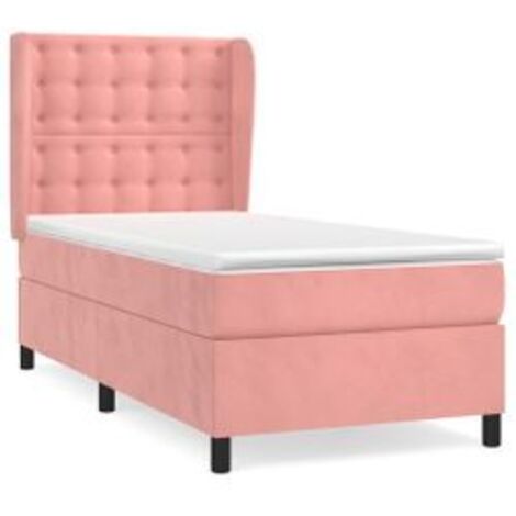 Sommier à lattes de lit avec matelas Rose 90x200 Velours (1/5)