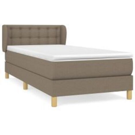 Sommier à lattes de lit avec matelas Taupe 90x200 Tissu (1/5)