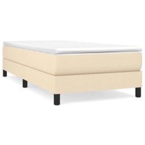 Sommier à lattes de lit avec matelas Crème 90x200 Tissu (1/5)