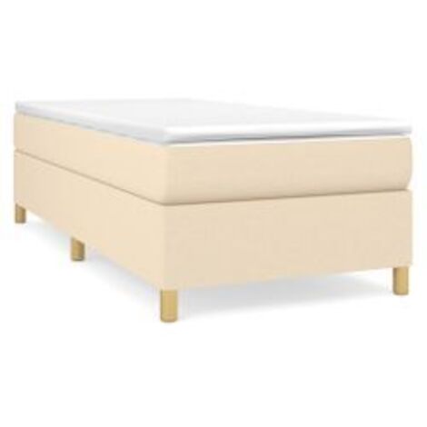 Sommier à lattes de lit et matelas Crème 90x190 Tissu (1/5)