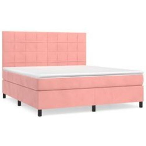 Sommier à lattes de lit avec matelas Rose 160x200 Velours (1/5)