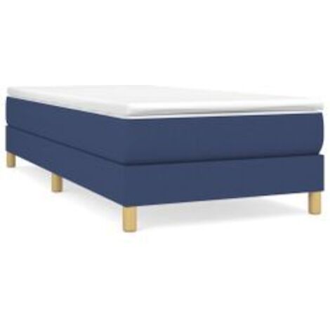 Sommier à lattes de lit avec matelas Bleu 100x200 Tissu (1/5)