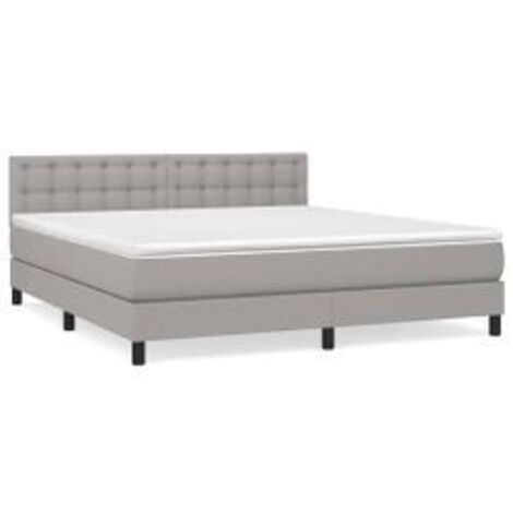 Sommier à lattes de lit avec matelas Gris clair 160x200 Tissu (1/5)