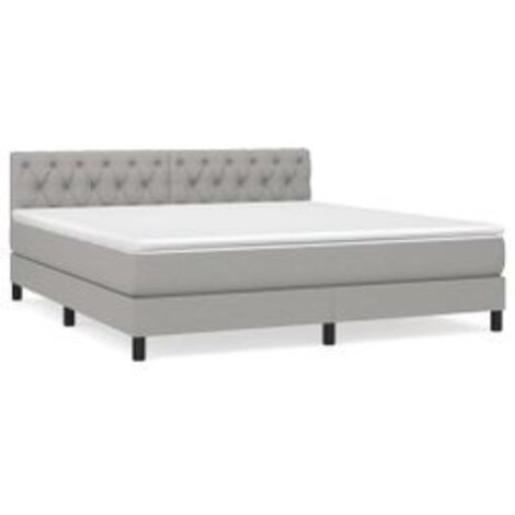 Sommier à lattes de lit avec matelas Gris clair 160x200 Tissu (1/5)