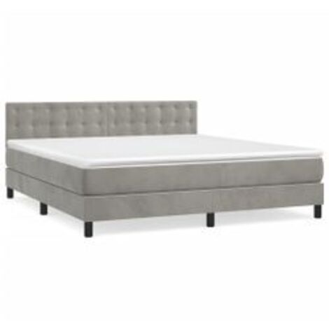 Sommier à lattes de lit et matelas Gris clair 160x200 Velours (1/5)