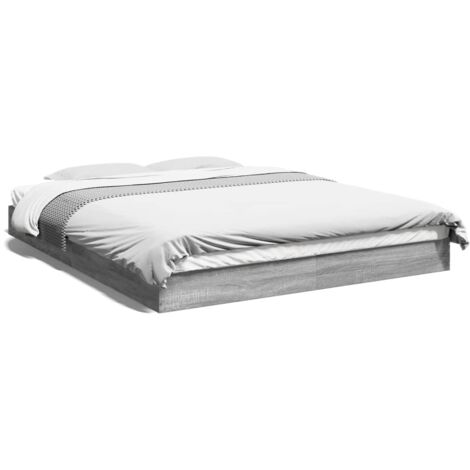 Cadre de lit sonoma gris 160x200 bois d'ingénierie (1/5)