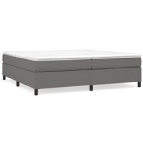 Sommier à lattes de lit avec matelas Gris foncé 200x200 Tissu (1/5)