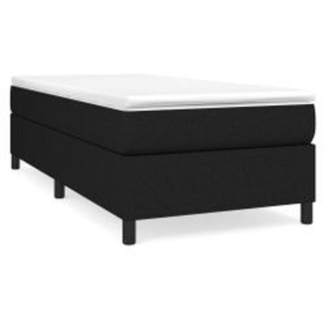 Sommier à lattes de lit avec matelas Noir 90x200 Tissu (1/5)