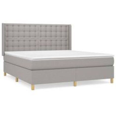 Sommier à lattes de lit avec matelas Gris clair 160x200 Tissu (1/5)