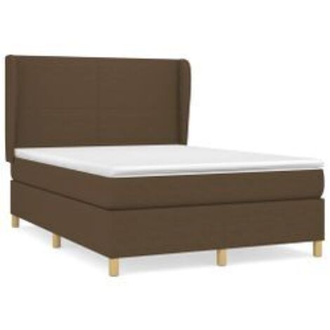 Sommier à lattes de lit avec matelas Marron foncé 140x200 (1/5)