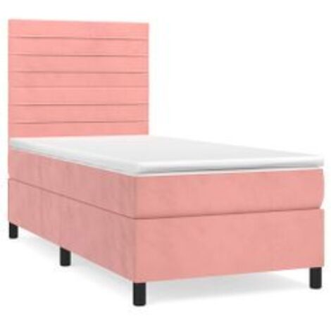 Sommier à lattes de lit et matelas Rose 80x200 Velours (1/5)
