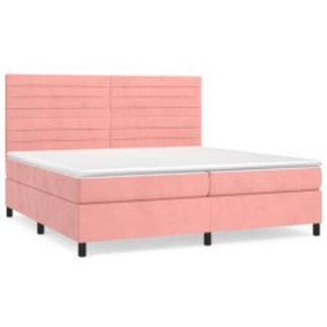 Sommier à lattes de lit avec matelas Rose 200x200 Velours (1/5)