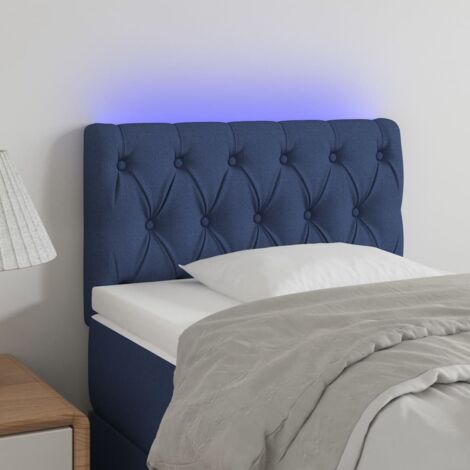 Tête de lit à LED Bleu 80x7x78-88 Tissu (1/5)