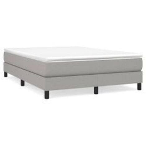 Sommier à lattes de lit avec matelas Gris clair 140x200 Tissu (1/5)