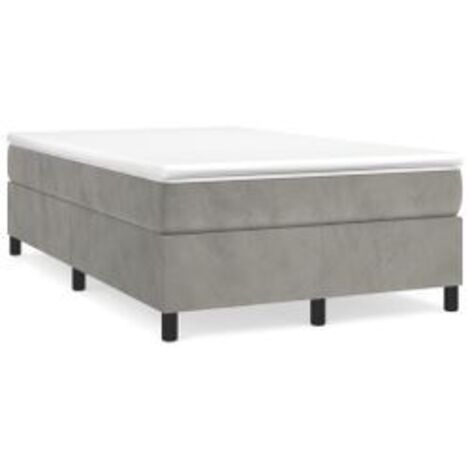 Sommier à lattes de lit et matelas Gris clair 120x200 Velours (1/5)