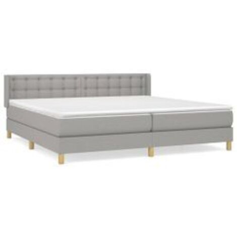 Sommier à lattes de lit avec matelas Gris clair 180x200 Tissu (1/5)