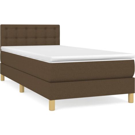 Sommier à lattes de lit avec matelas Marron foncé 100x200 (1/5)