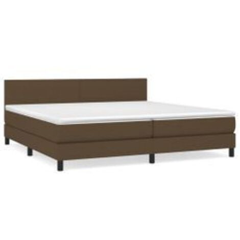 Sommier à lattes de lit avec matelas Marron foncé 200x200 (1/5)