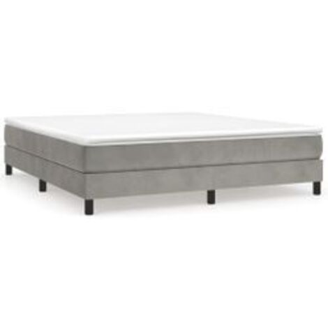 Sommier à lattes de lit et matelas Gris clair 160x200 Velours (1/5)